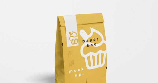 蛋糕面包外带包装纸袋设计图素材库精选模板 Paper Bag Mock Ups