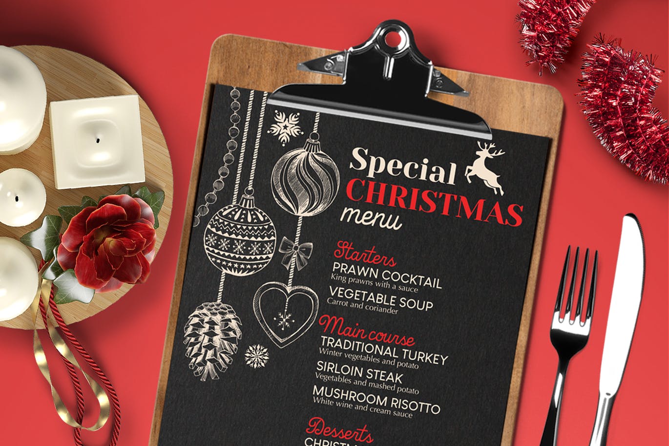 时尚高端圣诞节新年海报DM宣传单设计模板（psd）插图(4)