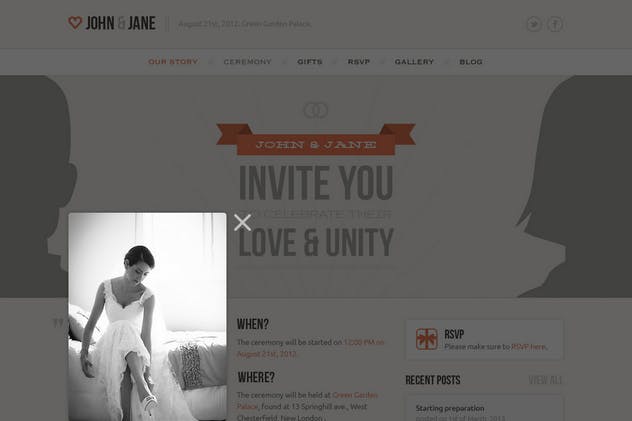 婚礼婚庆策划服务企业网站创意设计PSD模板 Wedding – Creative PSD Template插图(12)