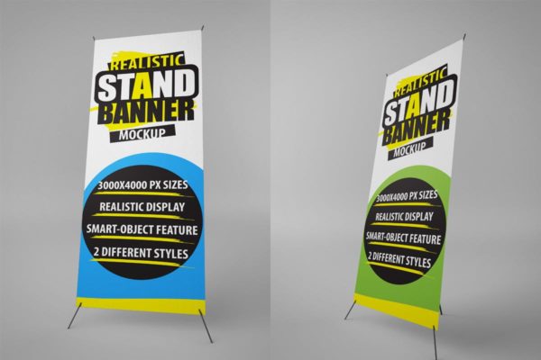 易拉宝X展架广告设计样机模板 Stand Banner Mockups
