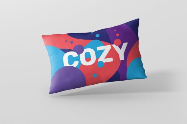 时尚多彩矩形卧室沙发枕头样机 Pillow Mockup – Rectangle