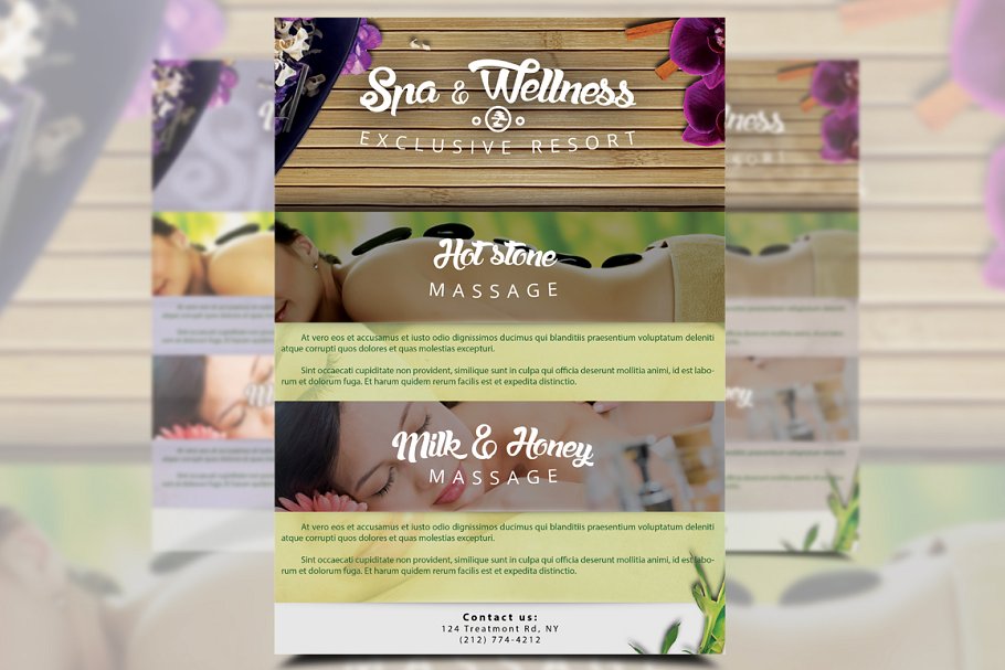SPA理疗&养生主题传单模板 Spa & Wellness Flyer插图