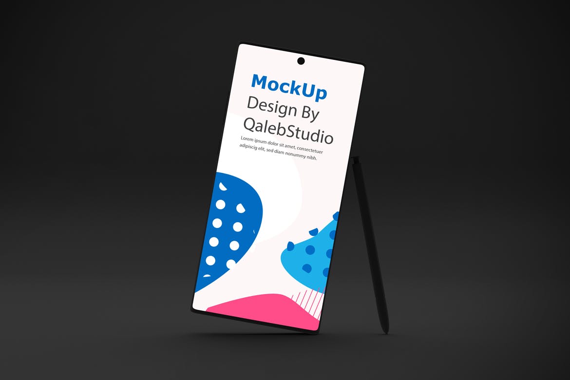 Note 10大屏手机屏幕预览样机模板 Dark Note 10 Mockup插图(1)