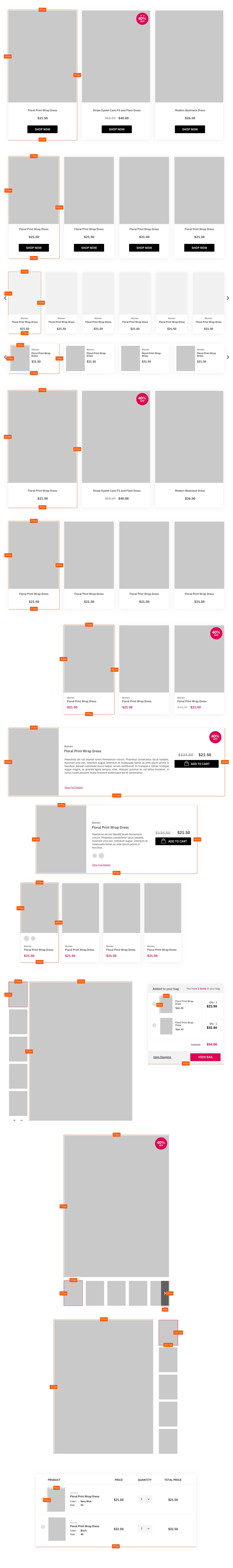 素材库下午茶：时尚的带详细规范的网页模板套装下载[Sketch,PSD,XD,Fig]插图(1)