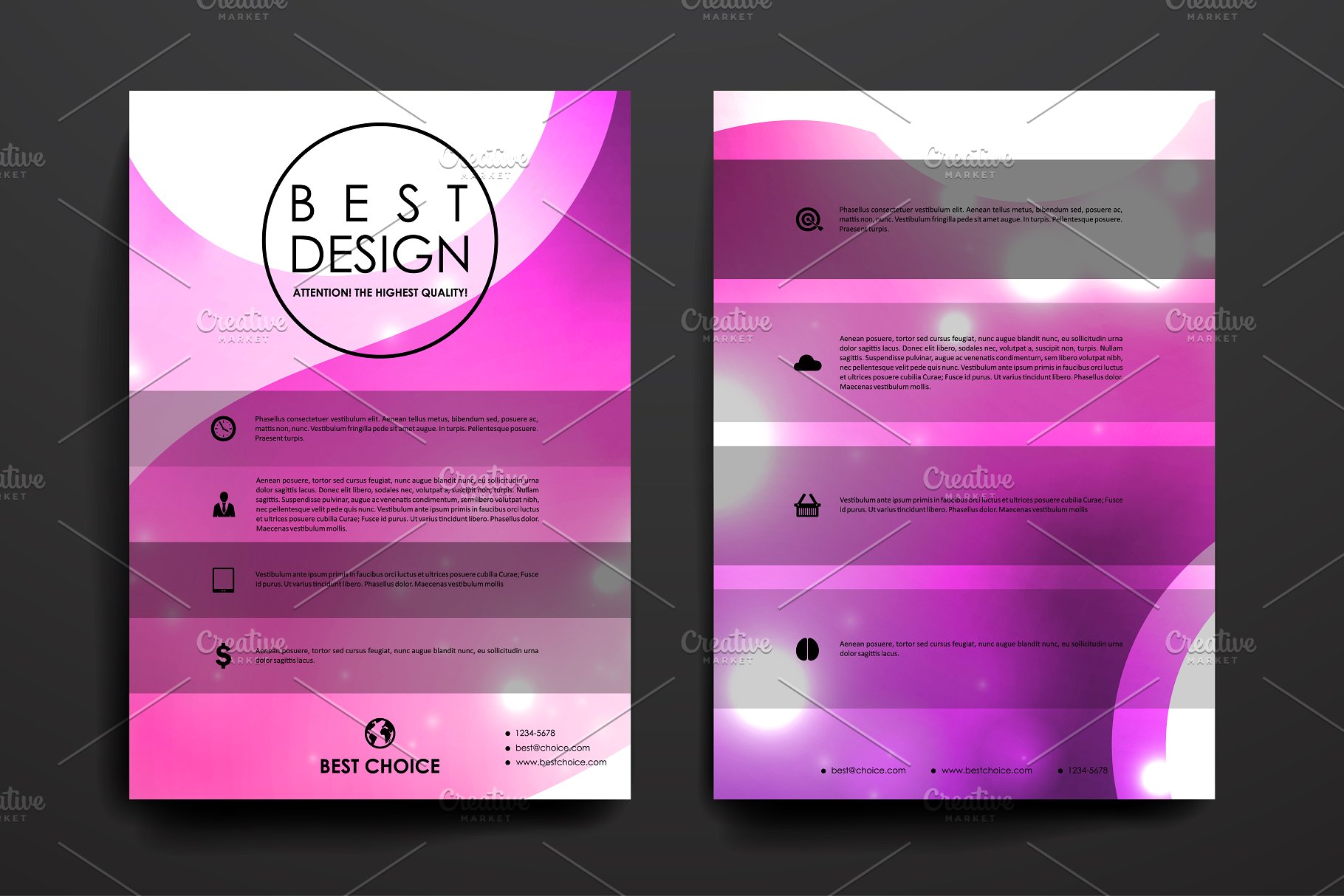 抽象图形背景小册子模板 Beautiful Brochures插图(5)