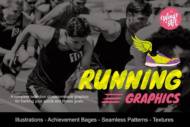 奔跑吧!兄弟:运动图形和标志素材 Running Graphics and Logos Pack插图