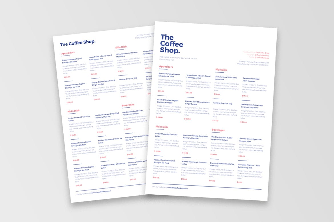 非常高端的极简主义菜单设计模板插图(2)