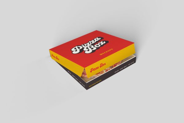 披萨包装盒外卖盒设计效果图样机 Pizza Box PSD Mockup