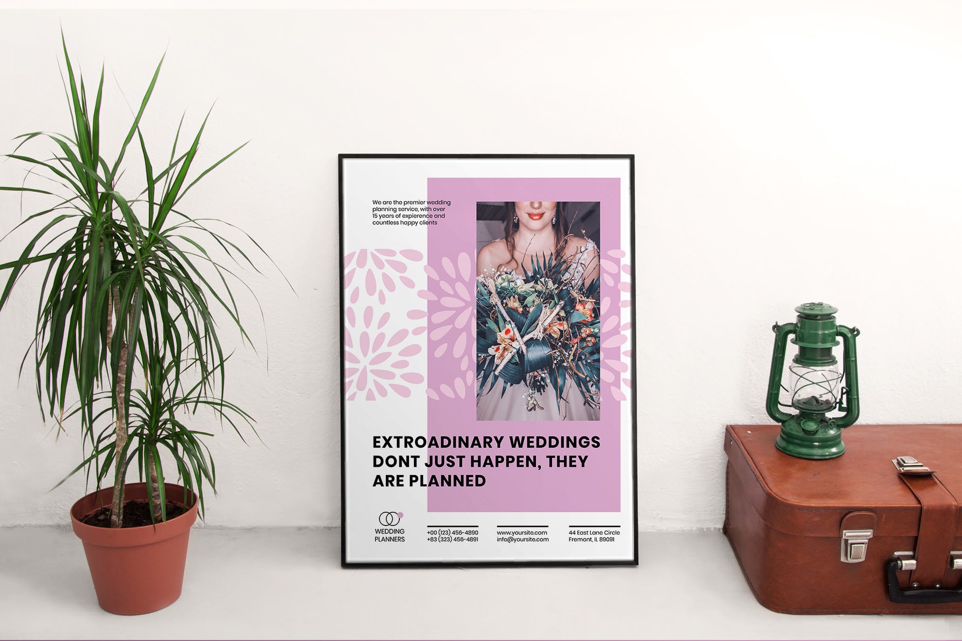 婚礼策划婚宴邀请迎宾海报设计模板 Wedding Planner Poster插图(2)