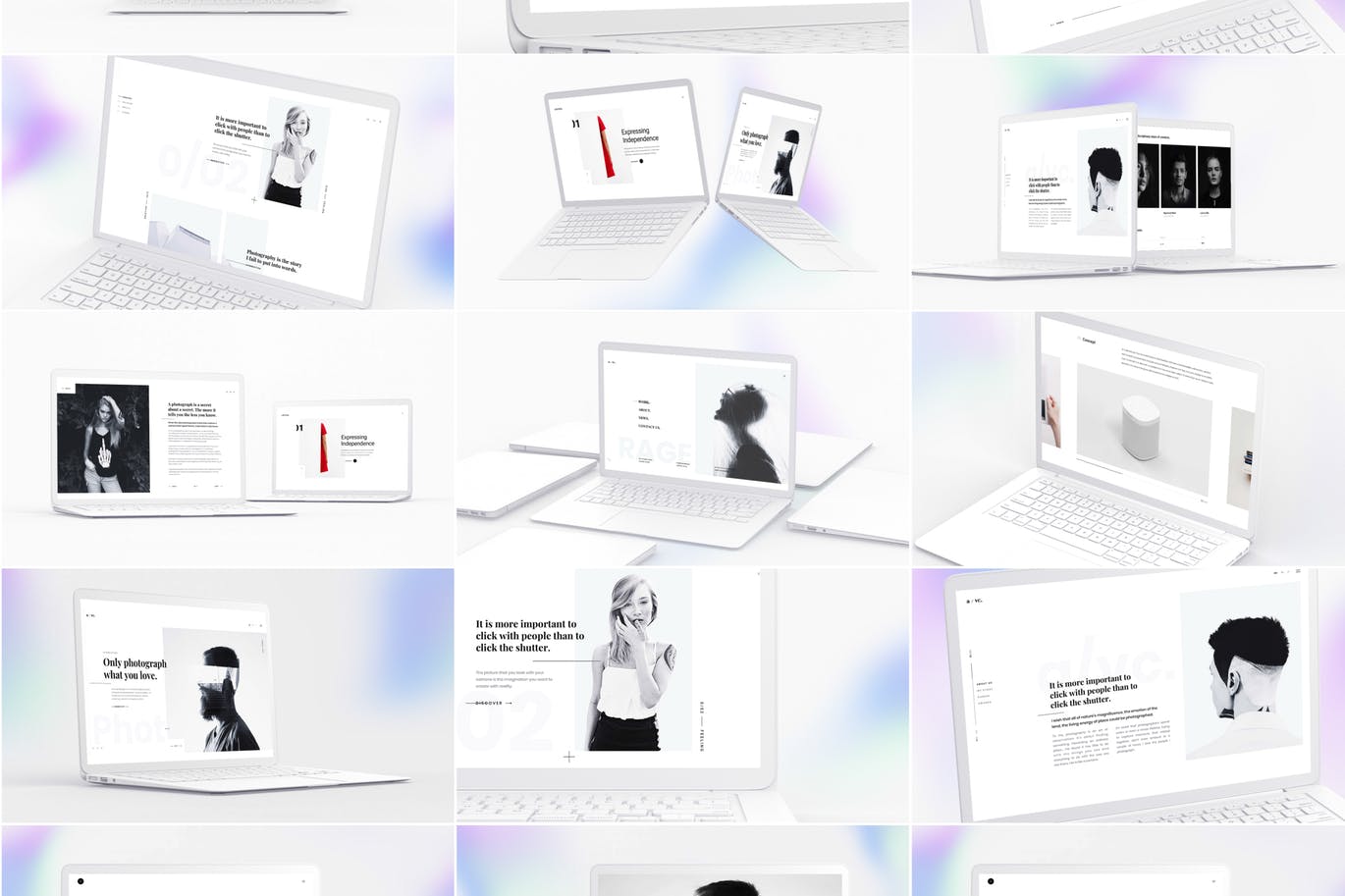 白色超极本笔记本电脑样机模板 White Laptop Mockup插图