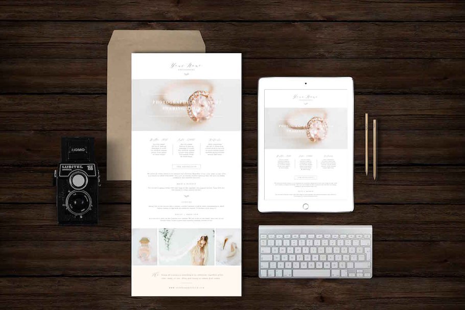 工作室或个人创意广告宣传模板 Boudoir Newsletter Template插图