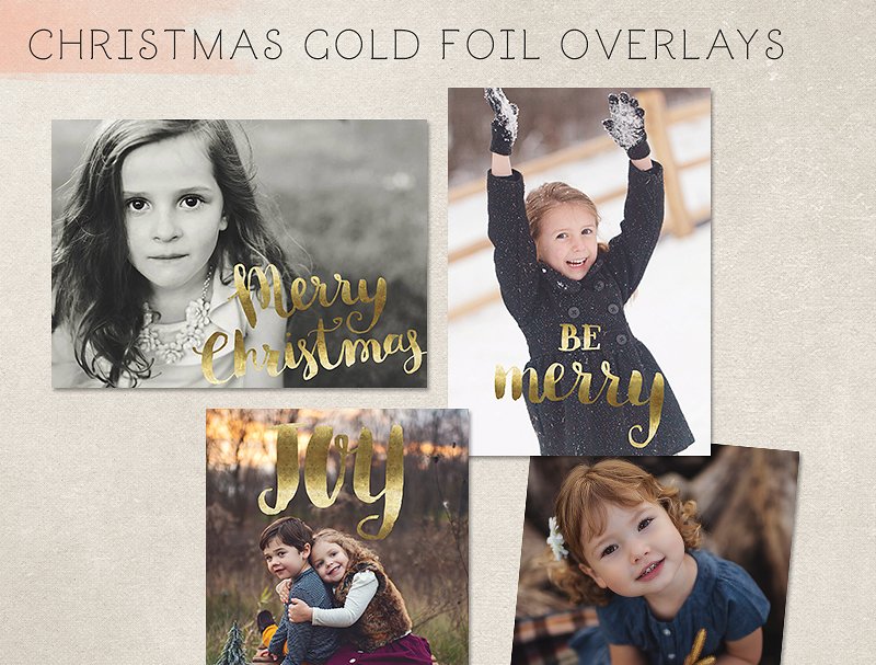 一套精美的手绘圣诞金箔字母装饰素材 Christmas Gold Foil Lettering插图(2)