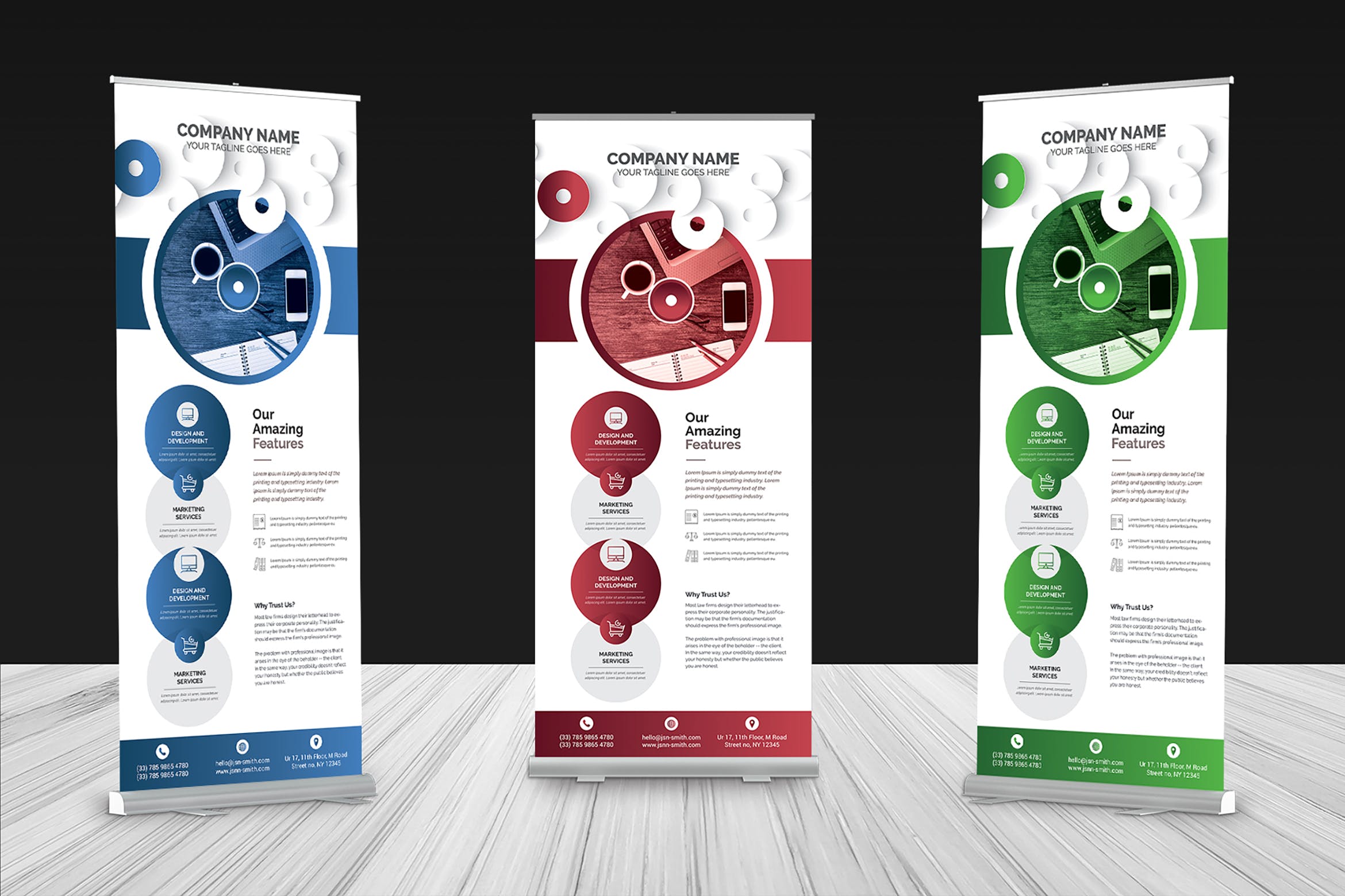 展会/会议/活动企业介绍X展架Banner设计模板 Rollup Banner插图