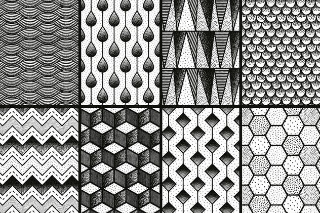 精致点画手绘图案纹理 Stippled & Seamless – Patterns插图(6)