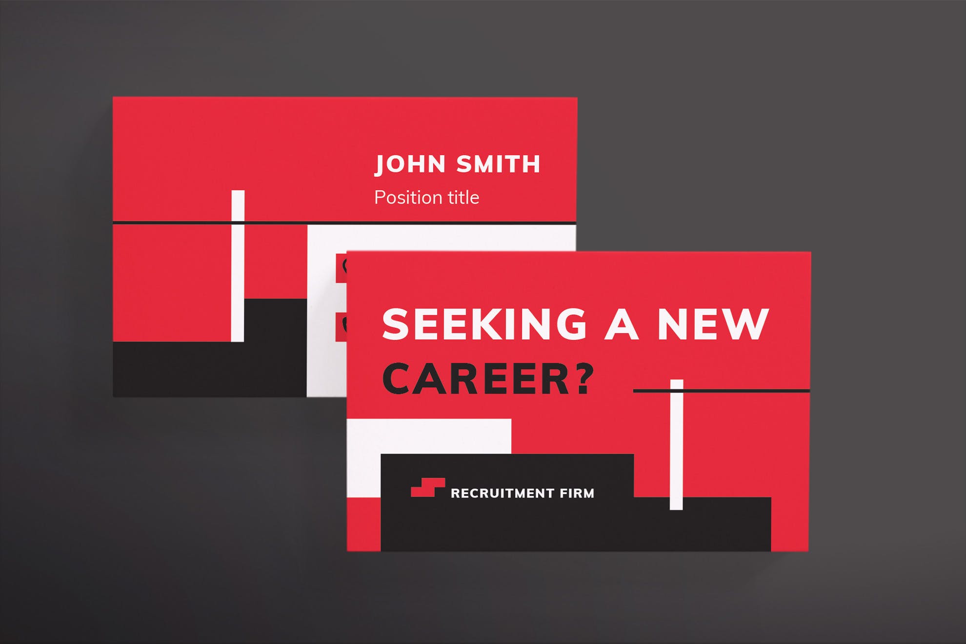 人力资源公司名片设计模板 Recruitment Firm Business Card插图(2)