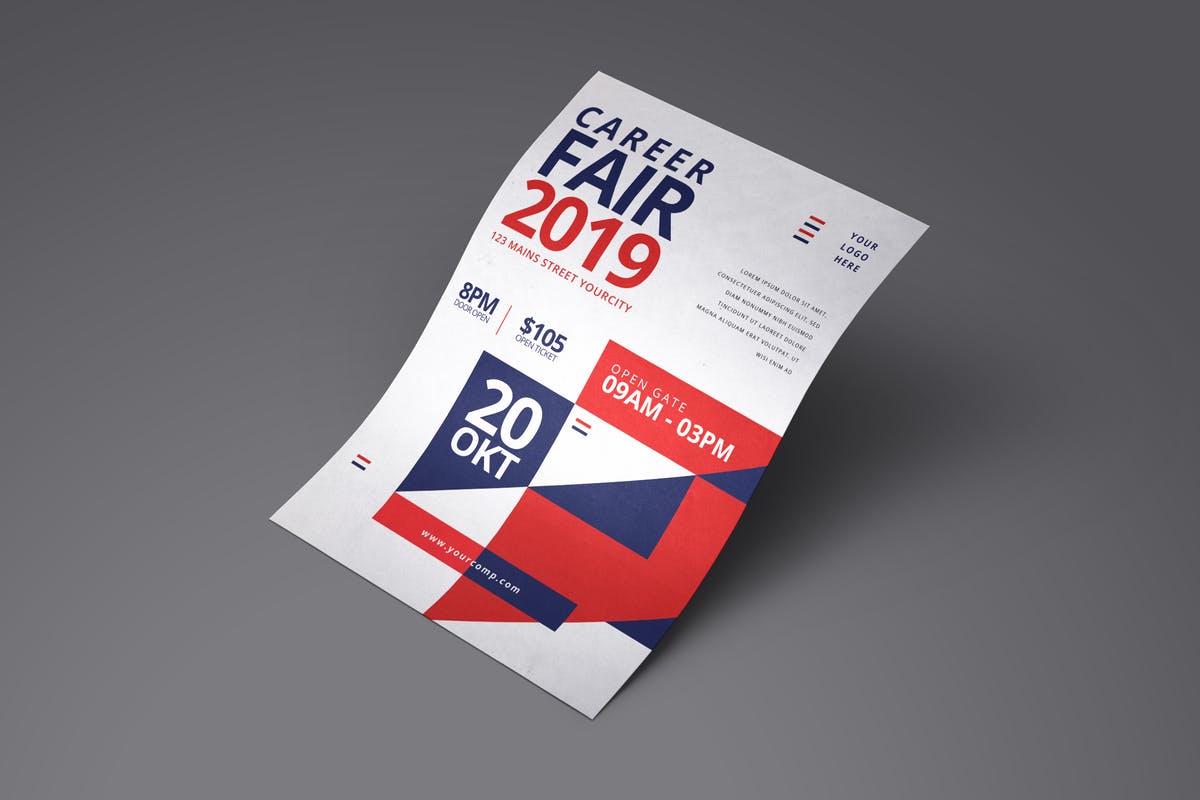 人才招聘会活动海报PSD模板 Career Fair Flyer插图