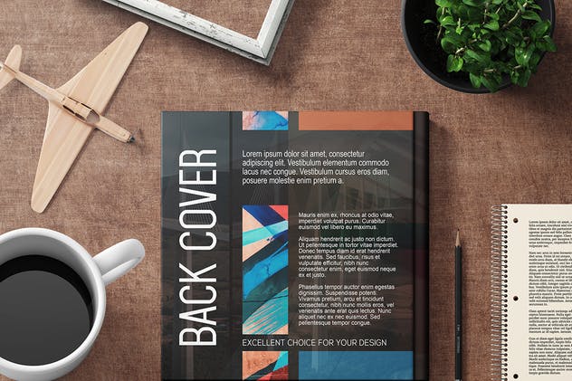 精装硬封书籍样机模板 Square Book Mockup Set插图(8)