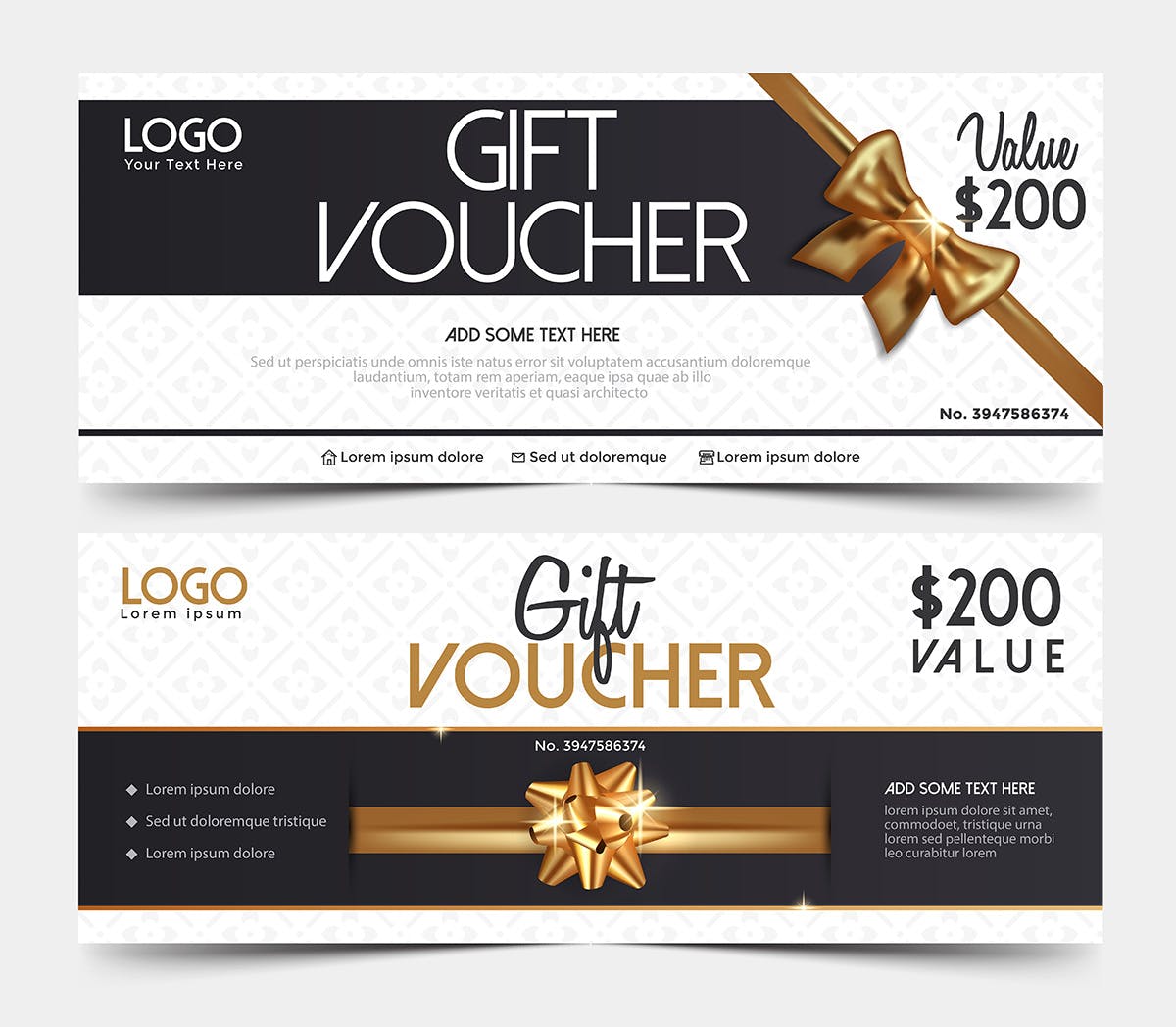 优雅礼品券/代金券设计模板 Collection of clean advertising web banners插图(7)