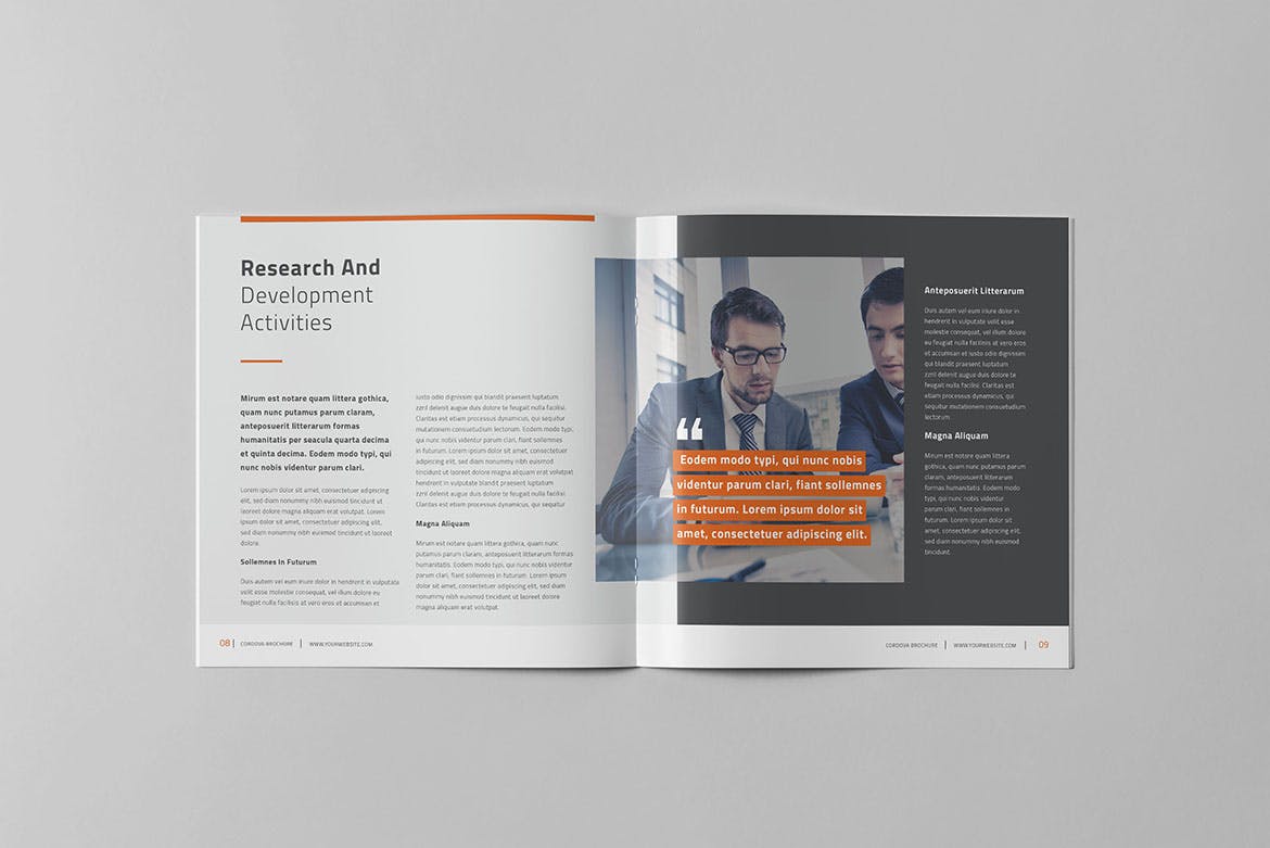 市场调研公司方形宣传画册设计模板 Valencia Brochure – Square插图(4)