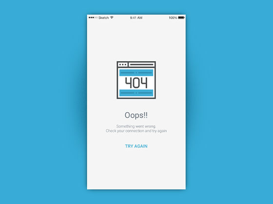 404 Error Empty Screen素材之家精选sketch素材