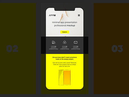 极简主义设计风格APP设计图样机模板 Minimal Flat App Presentation Mockup