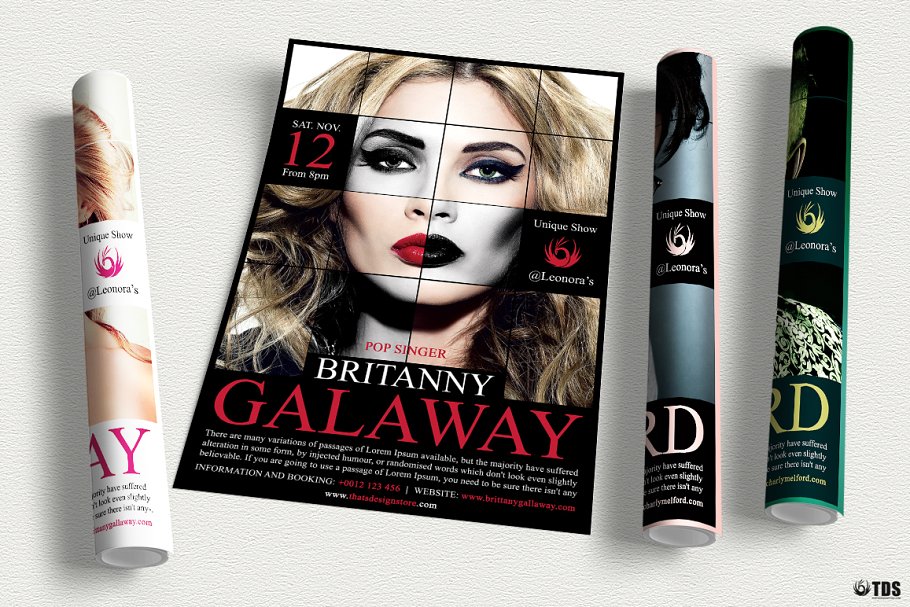艺术家人物海报设计PSD模板 Artist Promotion Flyer PSD V2插图(4)