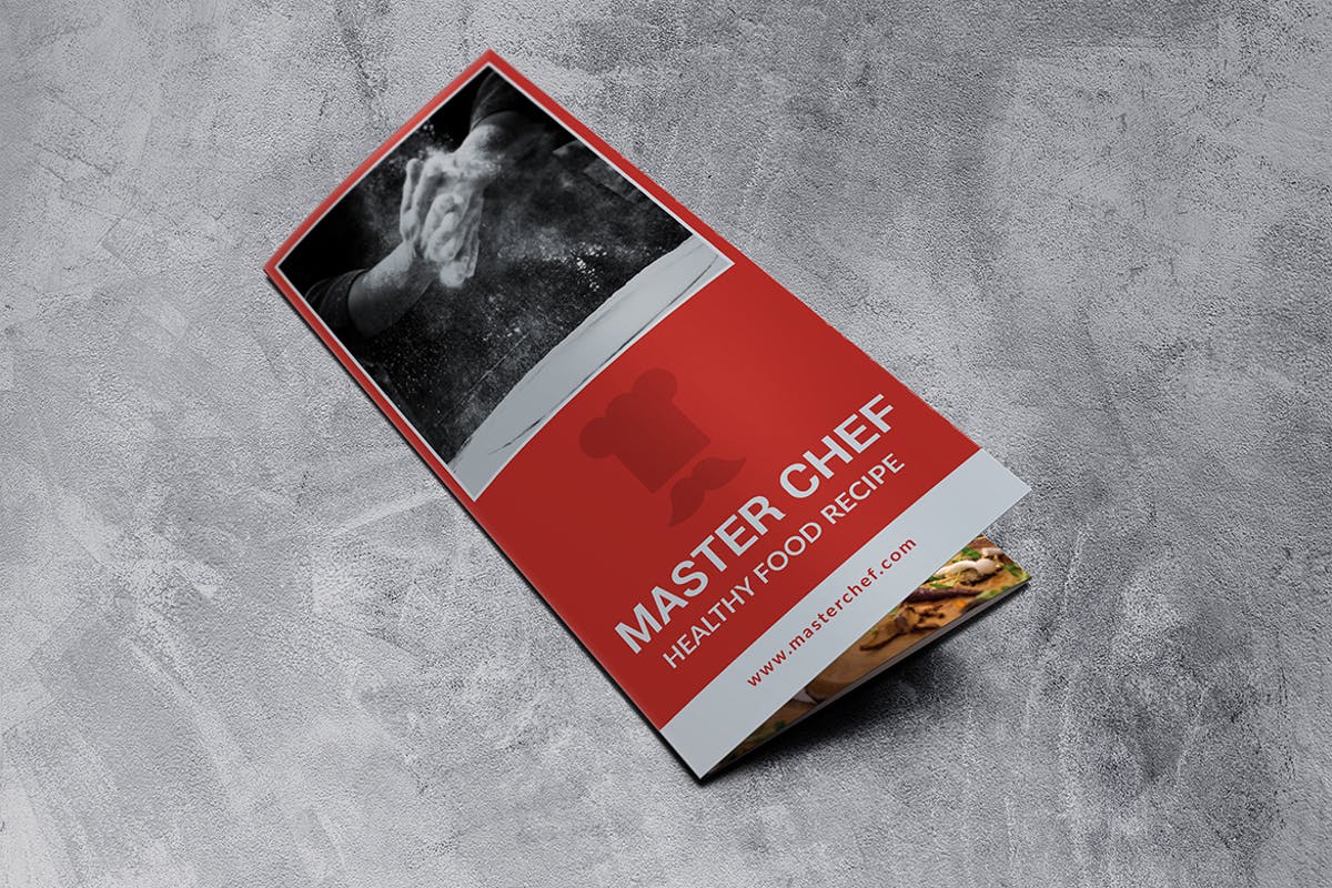 三折页美食主题宣传册传单设计模板 Trifold Food Brochure插图