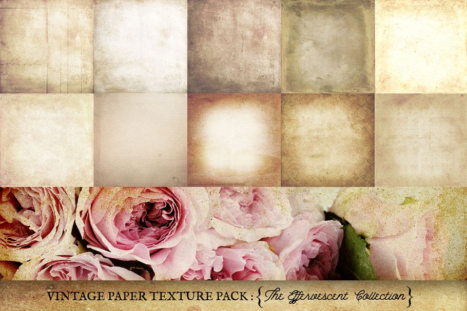 复古做旧纸张纹理 Vintage Paper Textures Effervescent插图(3)