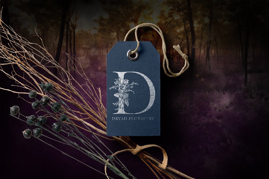 手绘花饰字母插画合集 Fairytale Florals Monogram Set插图(6)