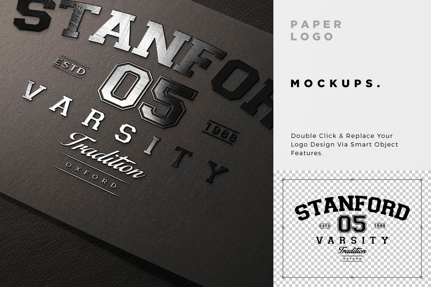 Logo设计印刷效果预览样机模板 Paper Logo Mockups插图(4)