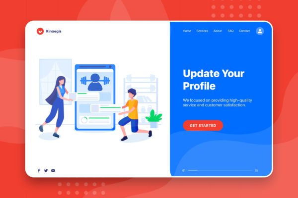 网站Banner&amp;着陆页设计用户资料更新主题素材库精选概念插画素材 Update Your Profile – Banner &amp; Landing Page