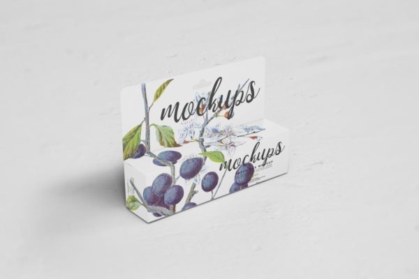 挂式纸盒包装样机模板10 Paper Box Mockup 10