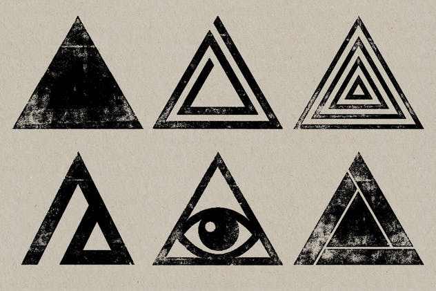 30款凸版印刷纹理效果矢量符号 Letterpress Vector Symbols插图(2)