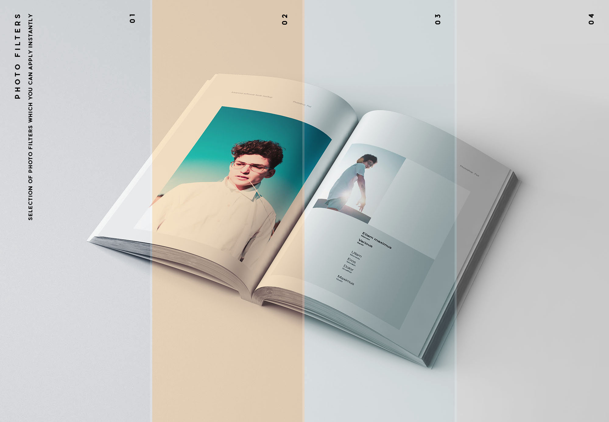 A5尺寸软封图书封面设计效果预览样机 A5 Softcover Book Mockup插图(8)