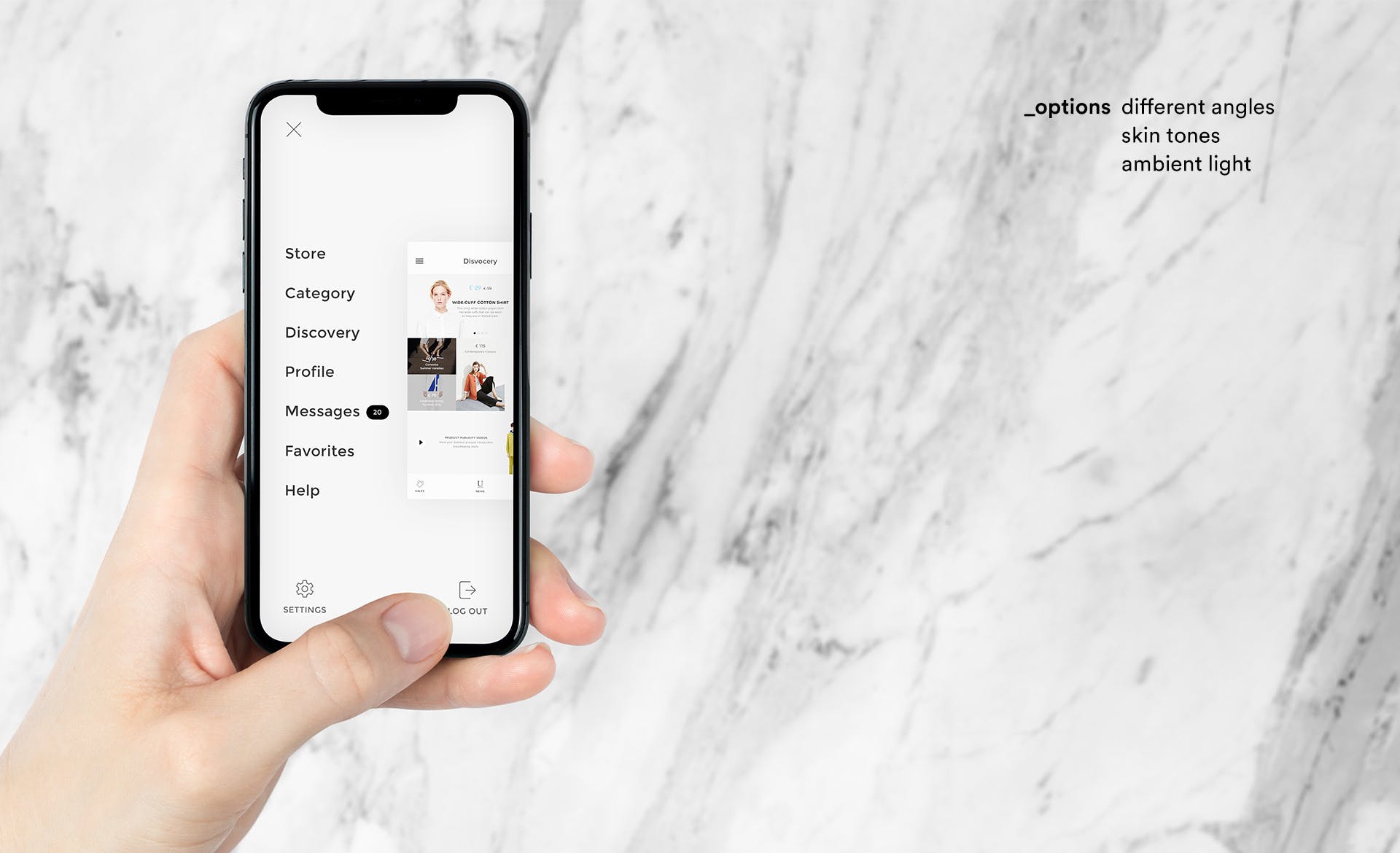 手持iPhone手机屏幕正视图样机模板 iPhone Mockup Set插图(2)