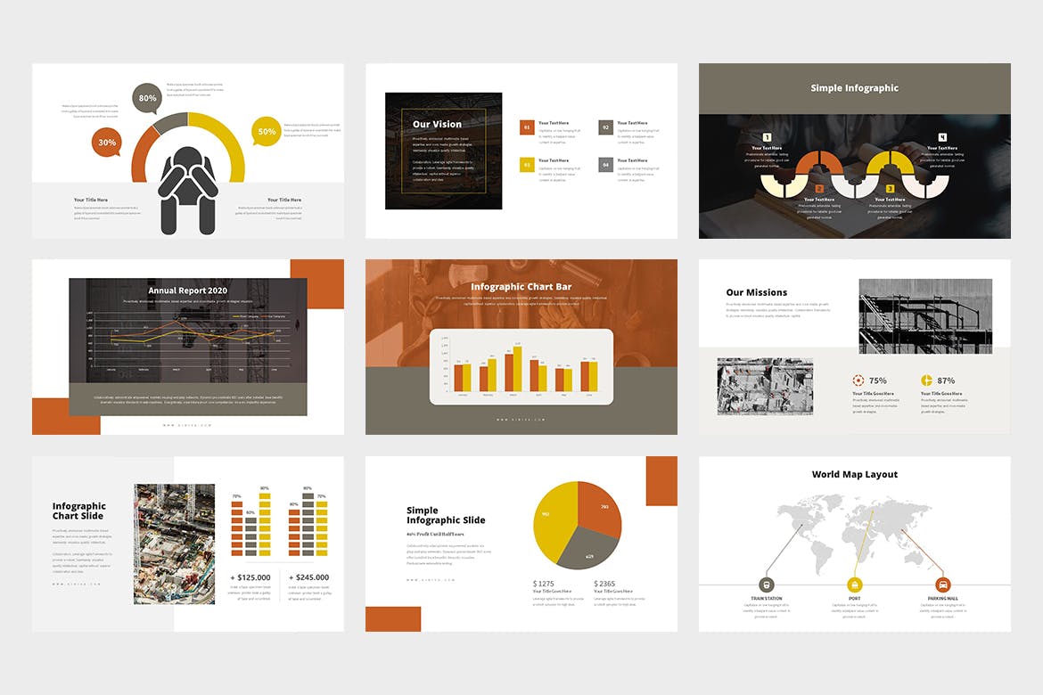 建筑与工程企业&项目介绍素材库精选PPT模板 Kiniva : Construction & Engineering Powerpoint插图(5)