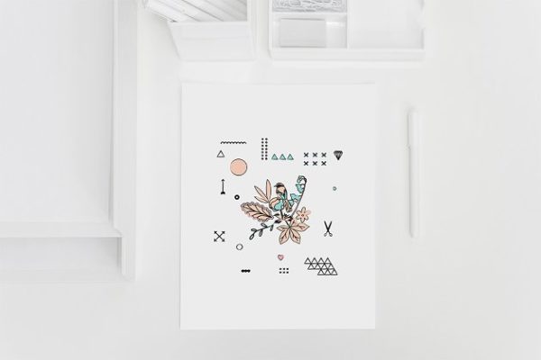 办公文具印刷品手绘图案背景素材 Poetry Vector Set