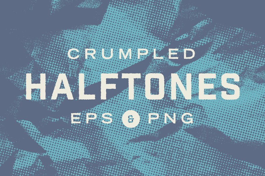 15款半色调皱褶纸张纹理 15 Crumpled Paper Halftone Textures插图