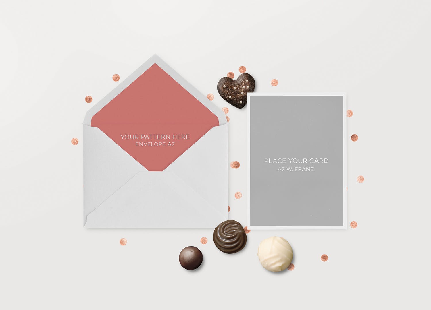 邀请函贺卡邀请卡设计预览样机模板 Invitation Greeting Cards Love Holidays Mock-Up插图(1)