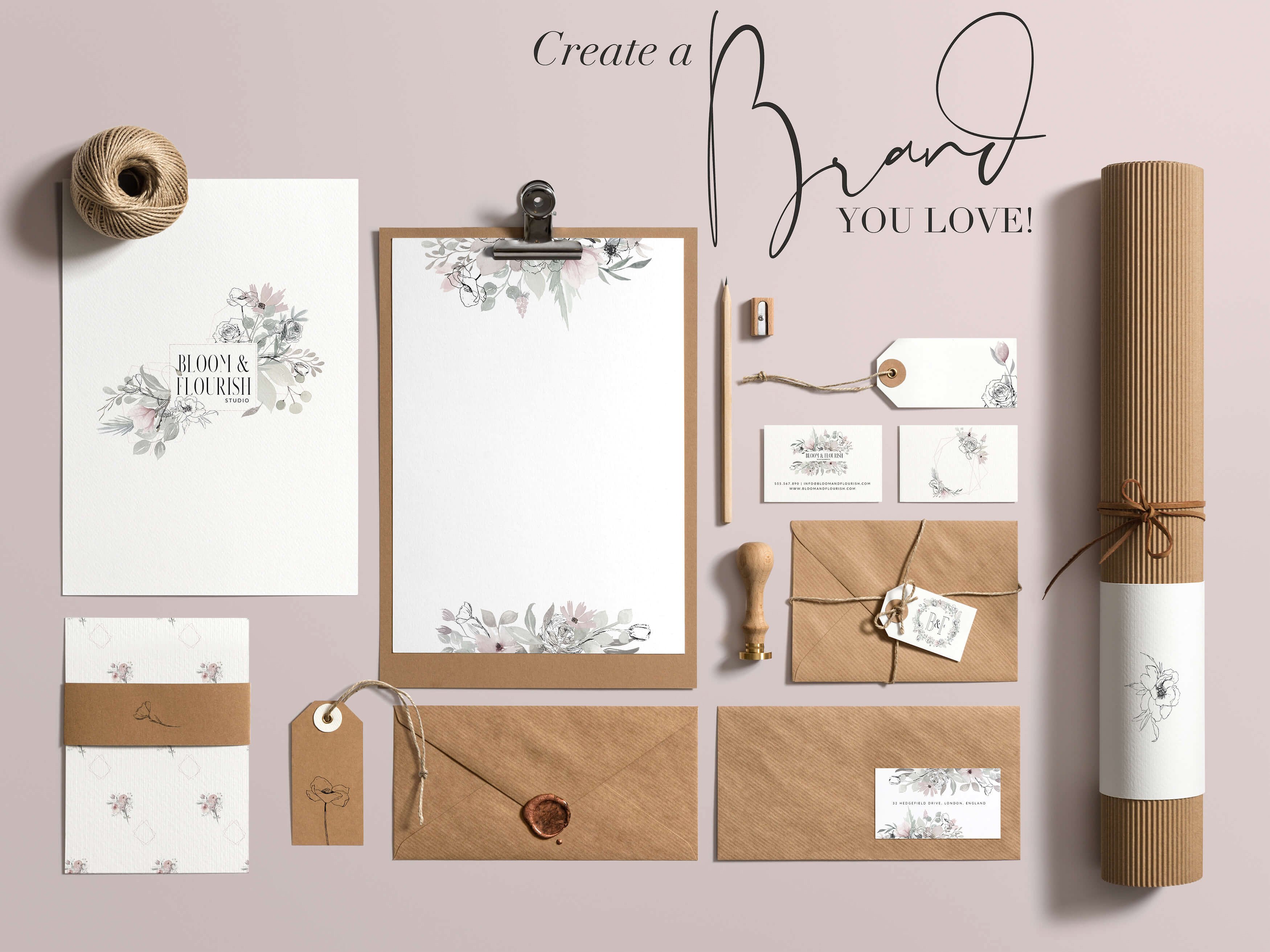 淡雅手绘素描花卉剪贴画 Bloom & Flourish – Floral Clipart插图(2)