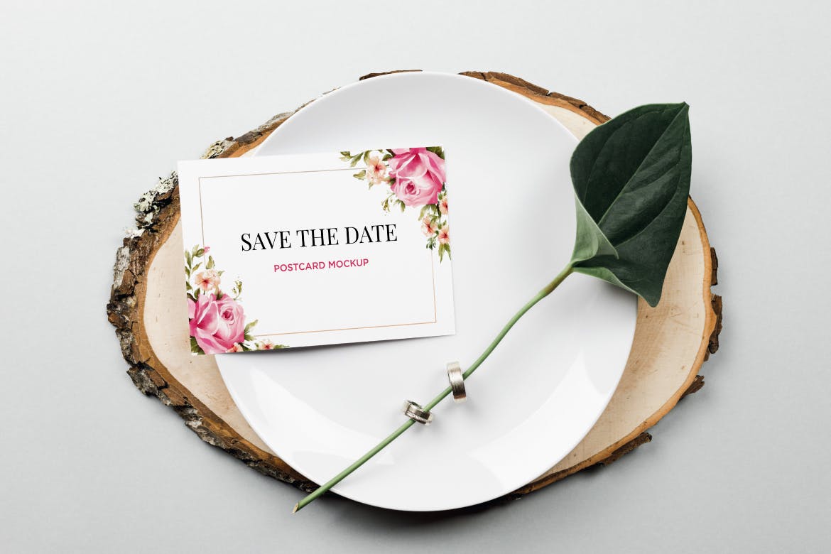 婚礼明信片请柬设计模板 Wedding Postcard Invitation插图(2)