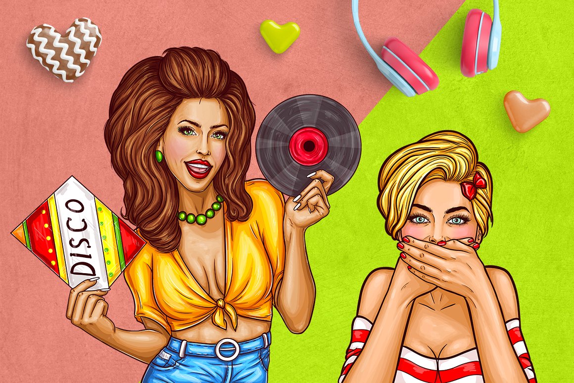 美式时尚女性产品包装插画插图 [Ai]插图(6)