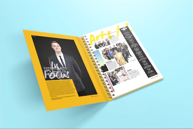 活页精装封面记事本笔记本样机 Spiral Hardbound Book With Folder Cover Mockups插图(6)