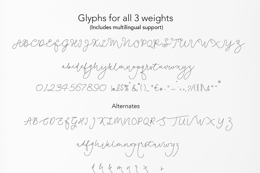 纤细体英文手写字体&100款水彩/金属纹理 Soft Whisperings Font and 100 Extras插图(12)