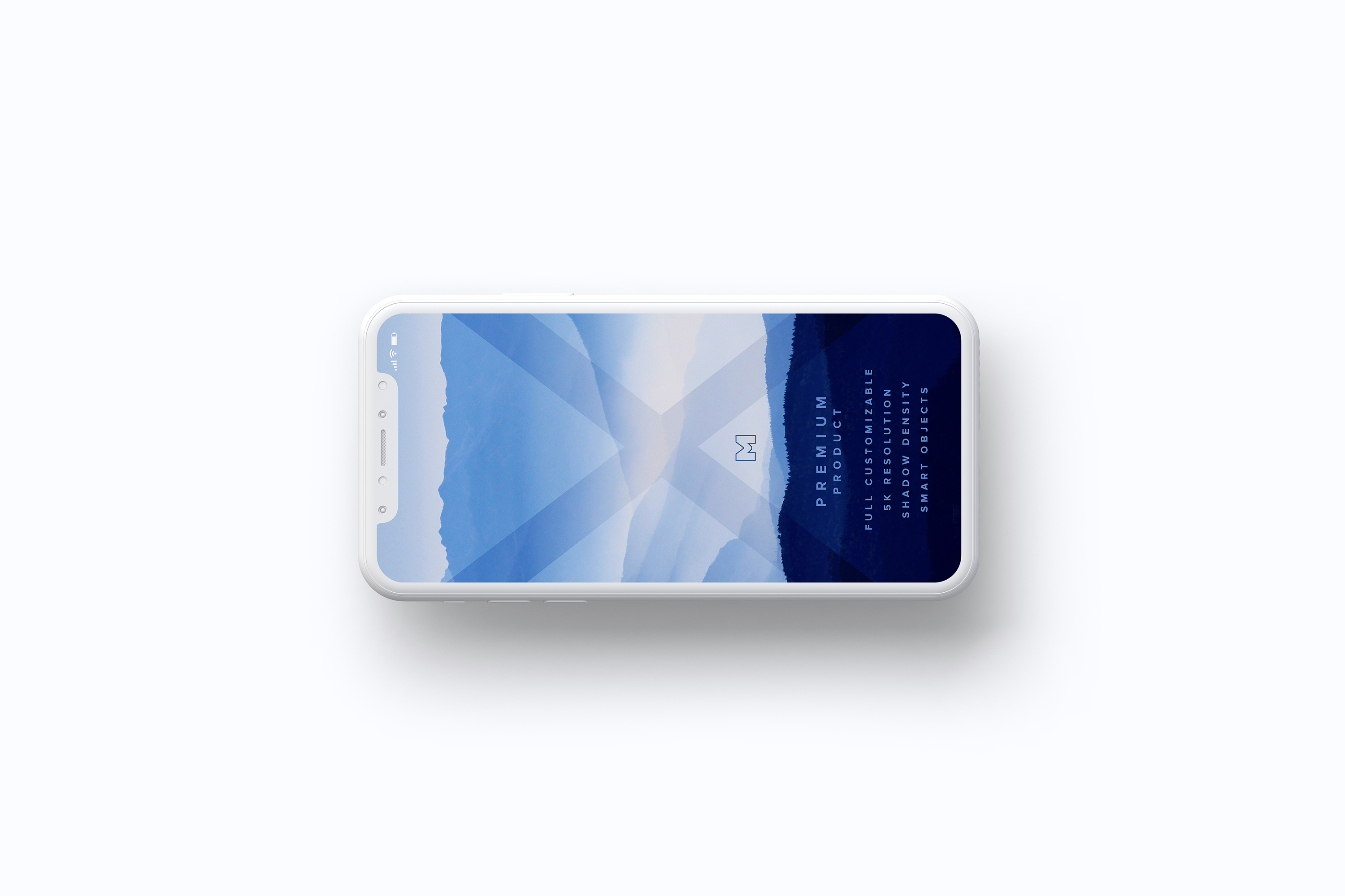 iPhone X智能手机屏幕界面设计多屏预览效果等距网格样机08 Clay iPhone X Mockup 08插图(2)