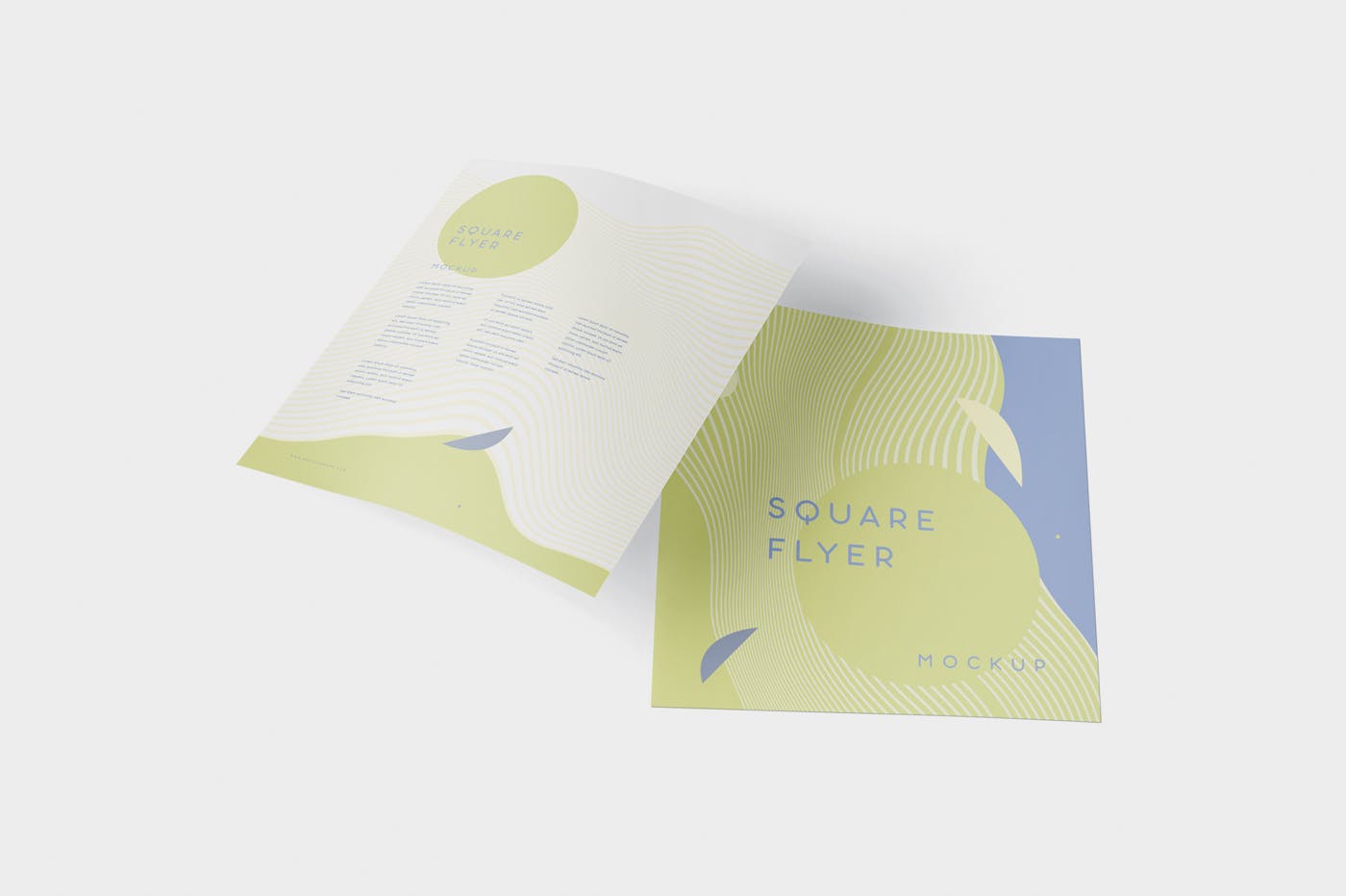 方形企业宣传单设计效果图样机 Square Flyer Mock-Up插图(3)