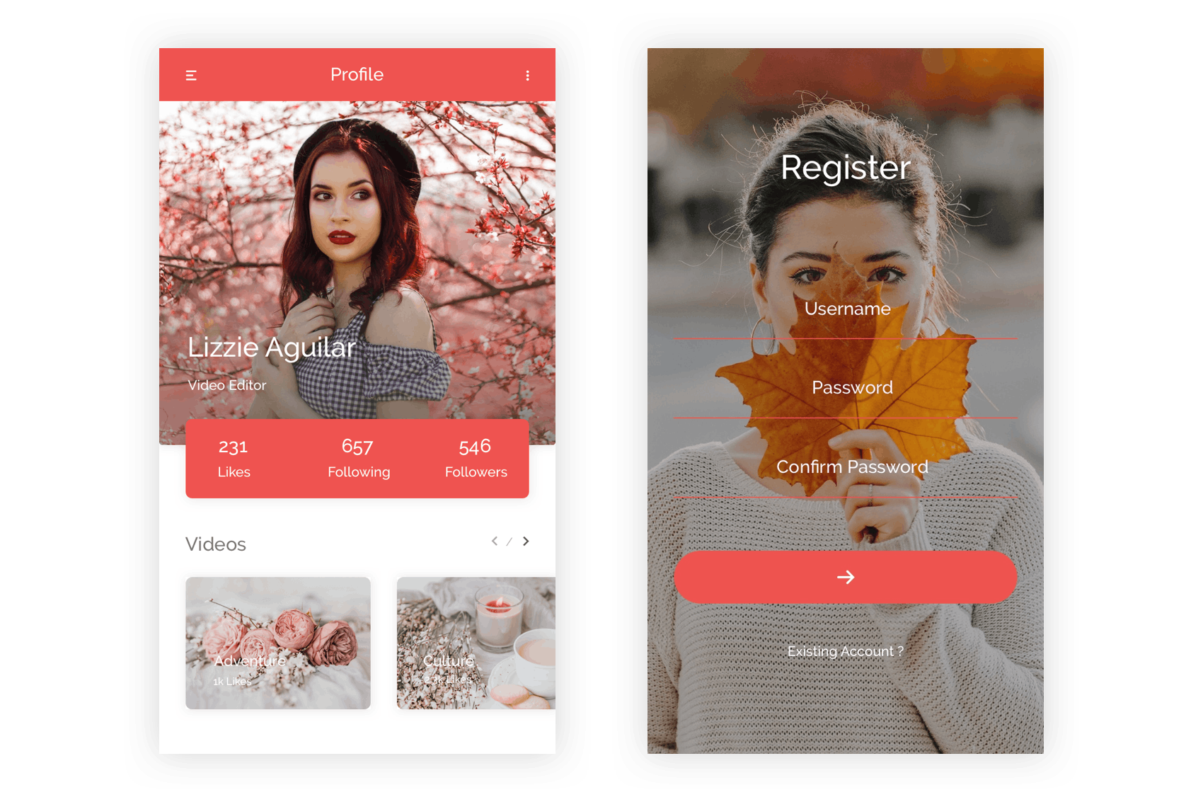 视频社交分享APP应用UI界面设计XD模板插图(6)