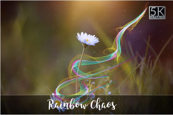 5K分辨率彩虹线条叠层背景 5K Rainbow Chaos Overlays