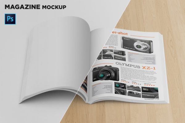 杂志内页排版设计前视图样机素材库精选 Magazine Mockup Front View