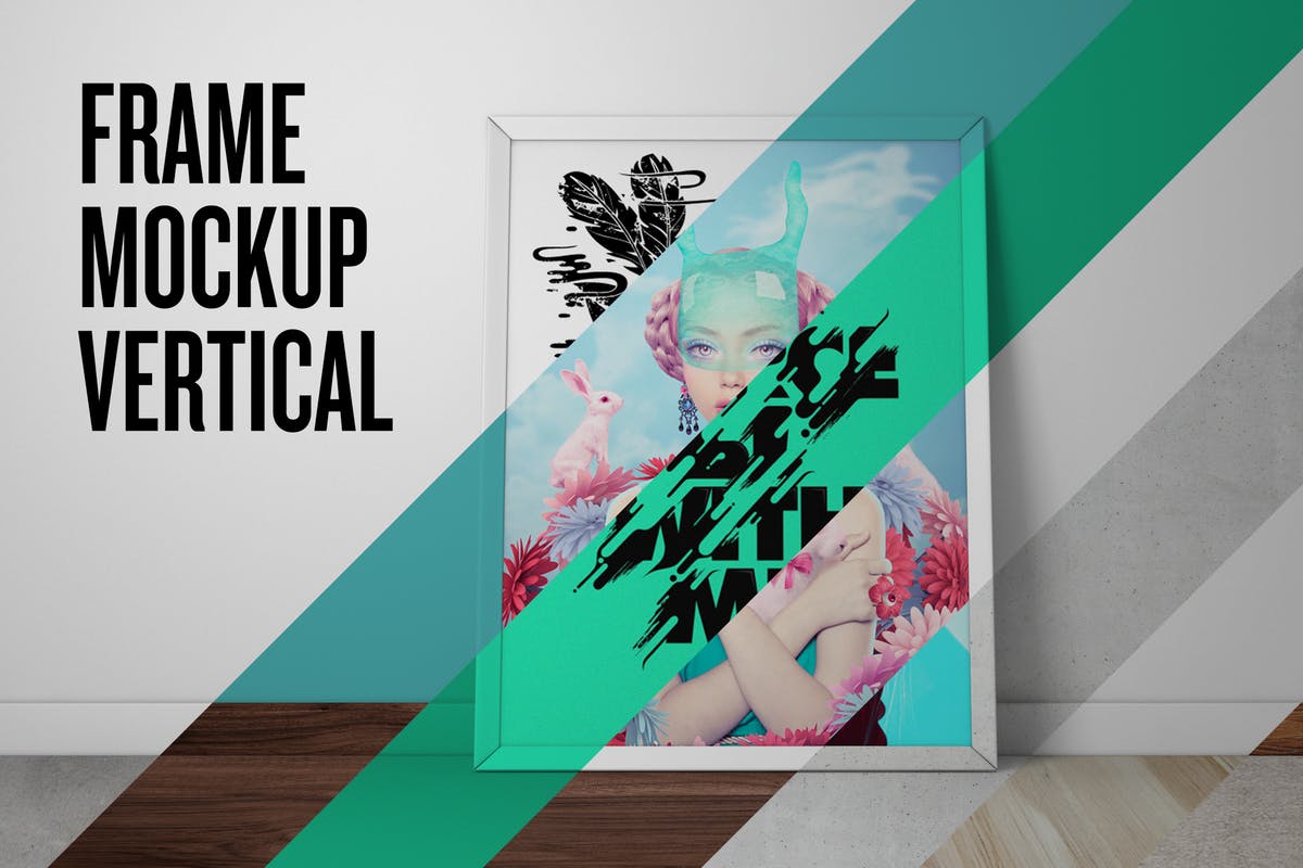 垂直摆放画框相框样机模板 Frame Mockup – Vertical插图